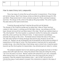 Formation of ionic compounds worksheet