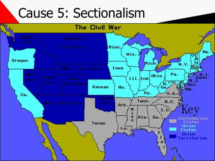 Sectionalism map activity answer key