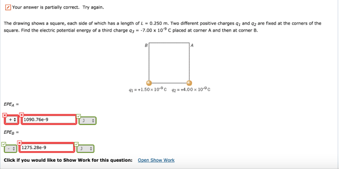 The drawing shows a square each side of which